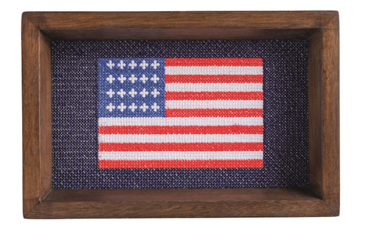 Flag Needlepoint Tray