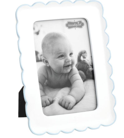 Blue Scalloped Resin Frame
