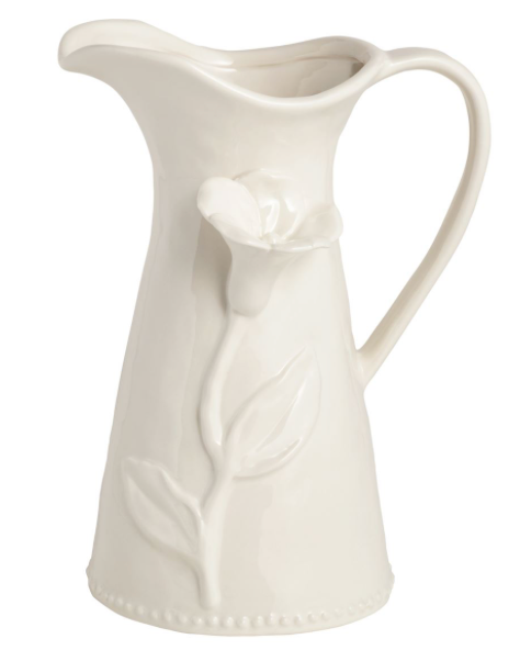 White Flower Pitcher