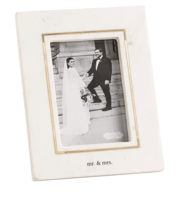 Mr & Mrs Gold Inlay Marble Frame