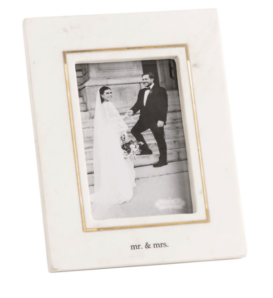 Mr & Mrs Gold Inlay Marble Frame