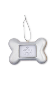 Dog Bone Photo Frame Ornament Silver
