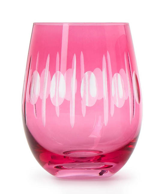 Pink Stemless Wine Glass
