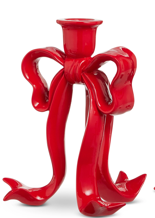 Red Bow Candleholder - Medium