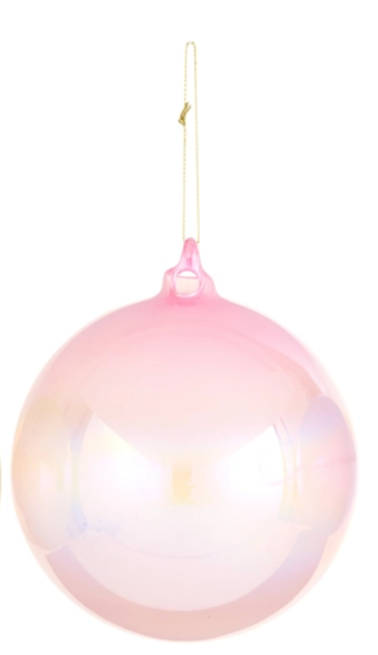 5" Pearlized Ball Ornament, Pink