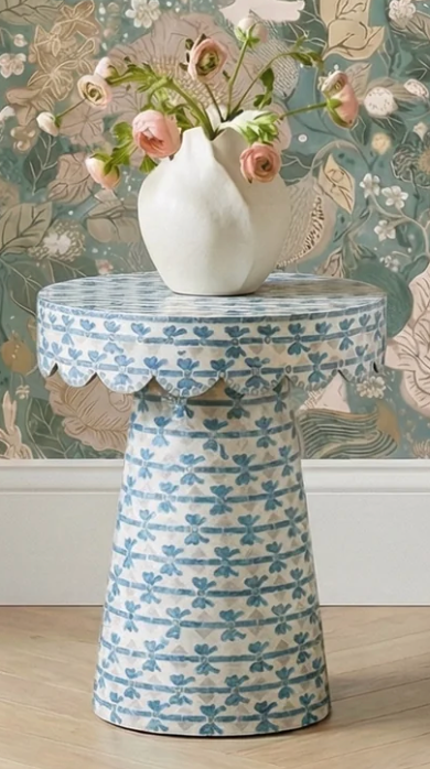 Blue Ribbon Capiz Shell Side Table