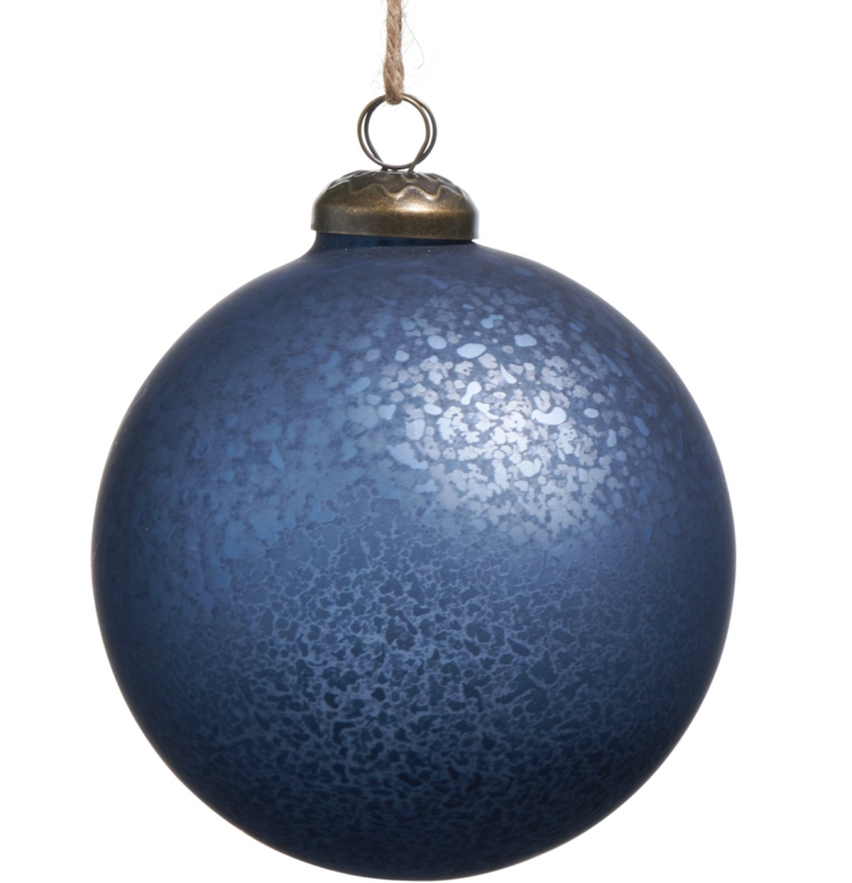 Blue Mercury Glass Ball Ornament 5"