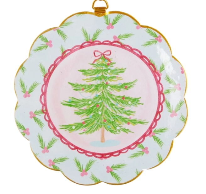 Pastel Nutcracker Scalloped Ornament - Tree