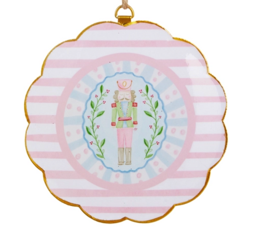 Pastel Nutcracker Scalloped Ornament - Nutcracker