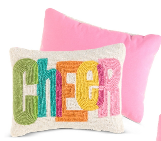 Neon Beaded Pillow - Cheer
