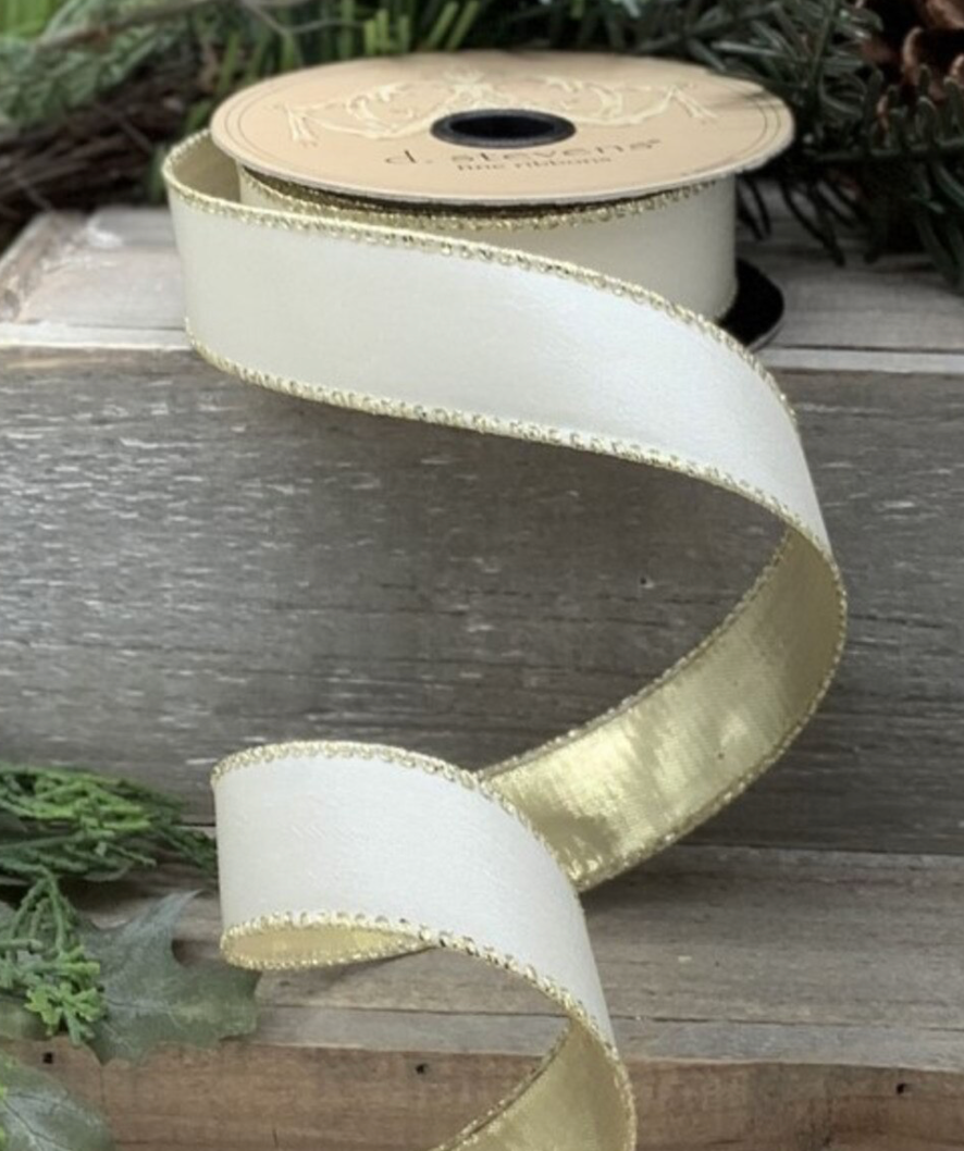 Off White Gold Back Taffeta