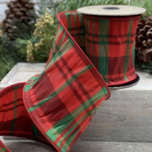 Holiday Dupion Red/Green Plaid Ribbon