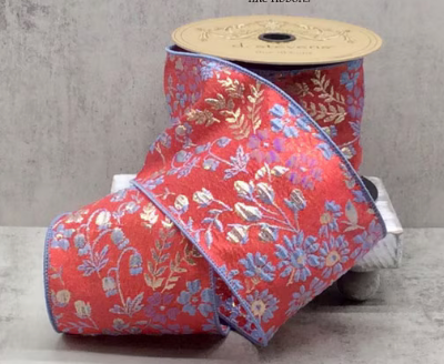 Metallic Floral Jacquard Ribbon