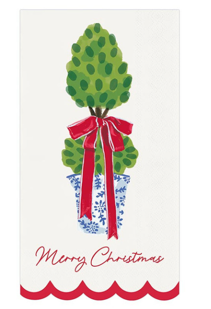 Merry Christmas Topiary Paper Guest Napkins