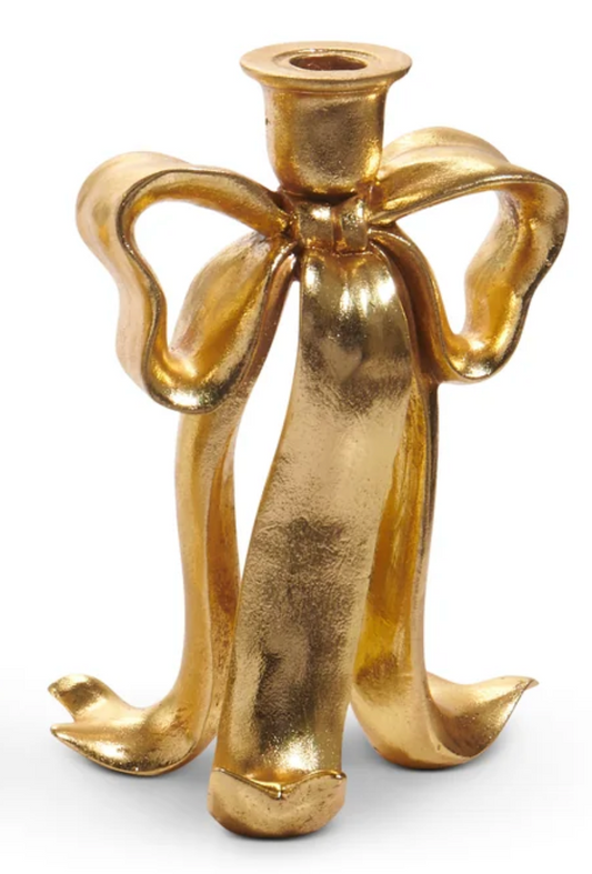 Gold Bow Candleholder - Large