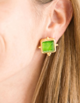 Charlotte Studs - Emerald Green