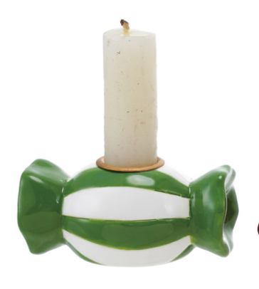 Green/White Candy Shaped Taper Holder