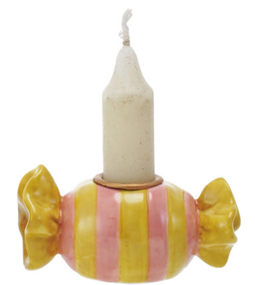 Yellow/Pink Candy Shaped Taper Holder