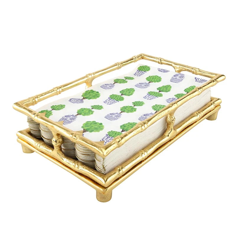 Gold Bamboo Goes Napkin Tray