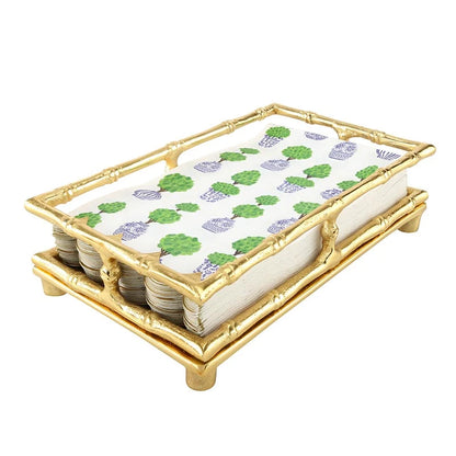 Gold Bamboo Goes Napkin Tray