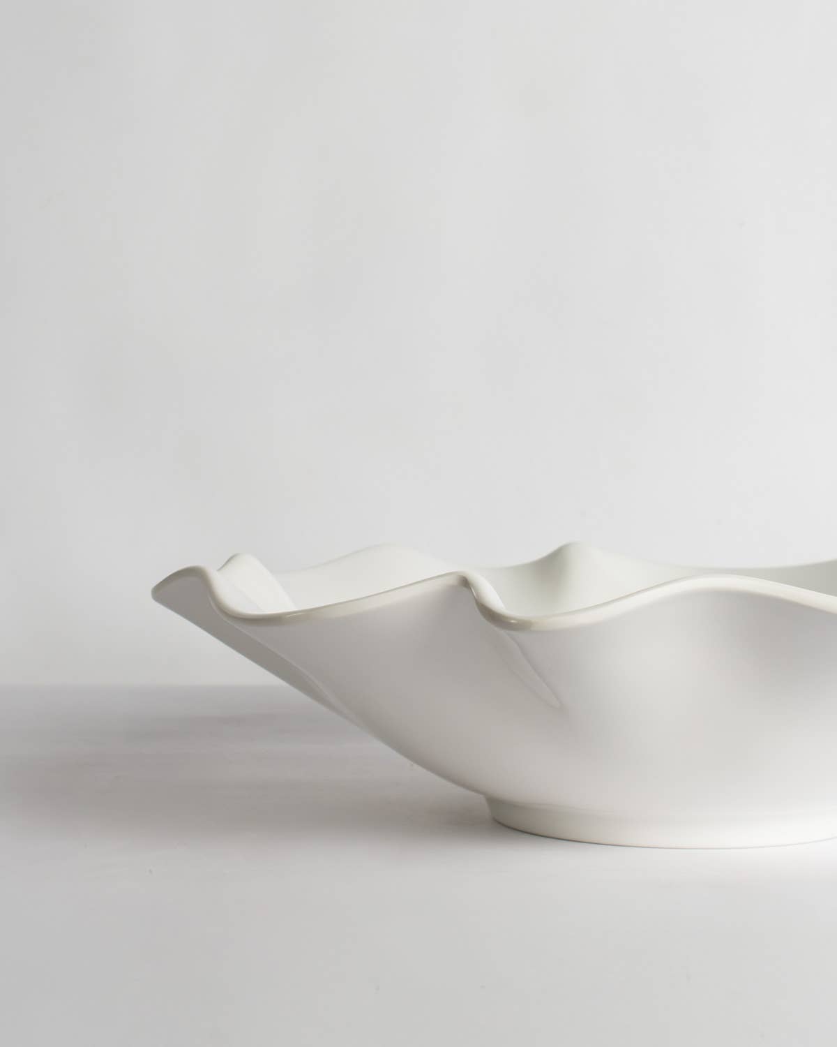 Ripple Melamine Serving Bowl   White   14x3.5