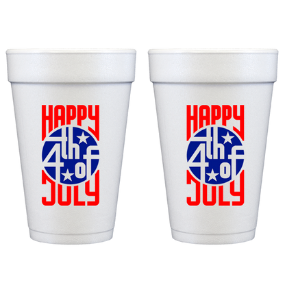 Happy 4th July Retro Foam Cup (10 ct)