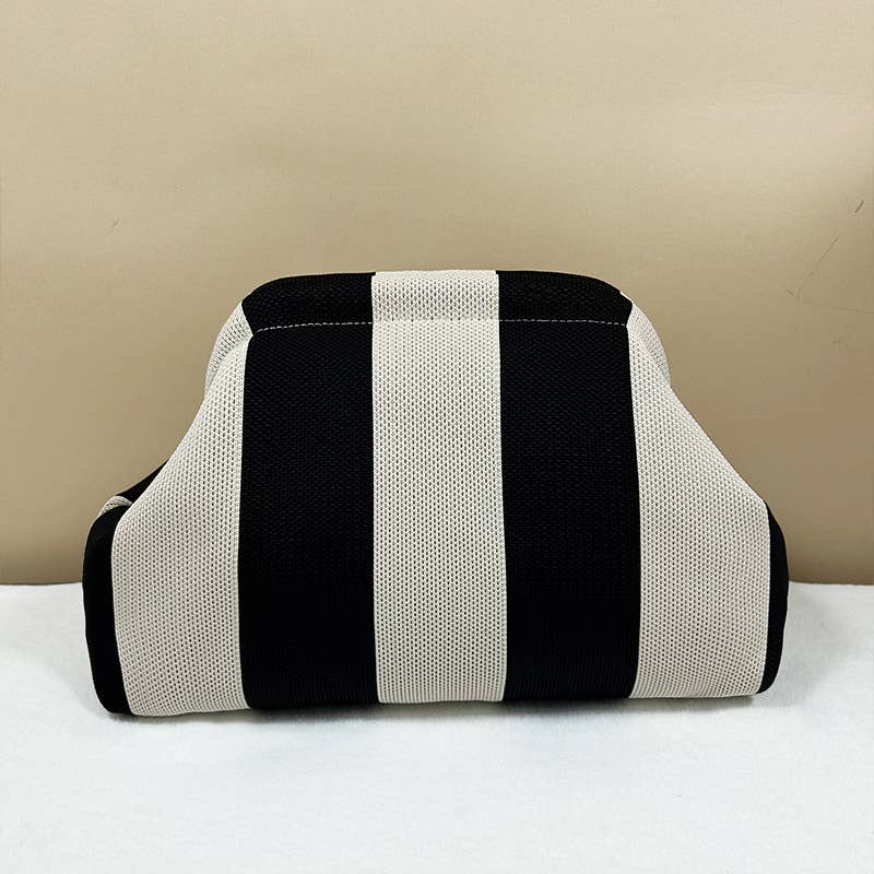 Stripe Design Clutch Bag