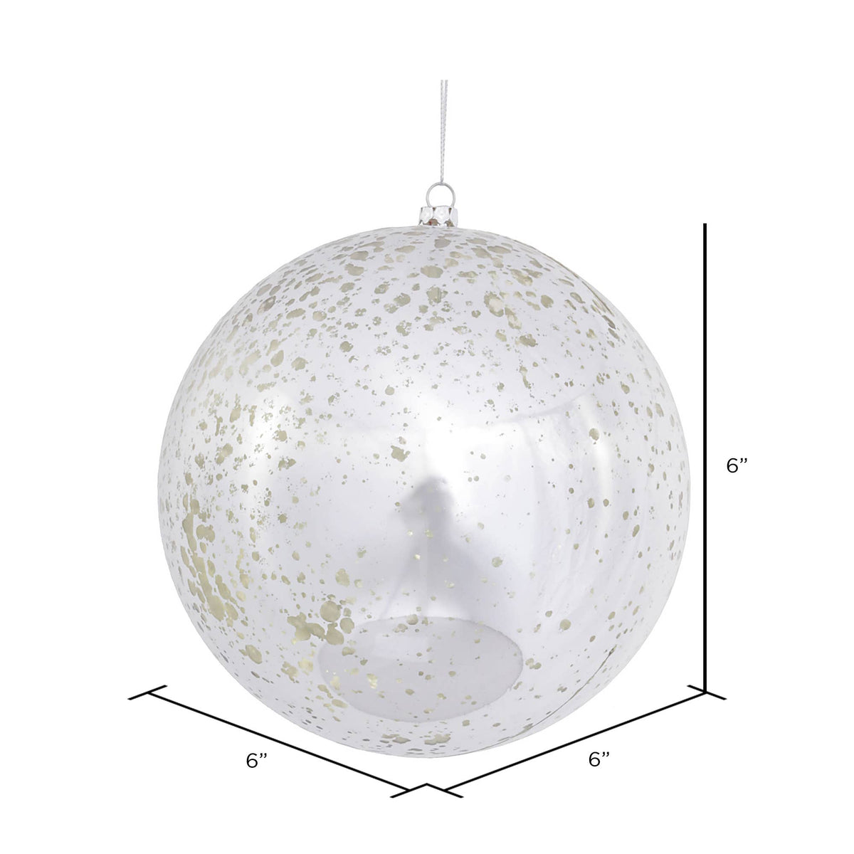 6" Silver Shiny Mercury Ball Ornament