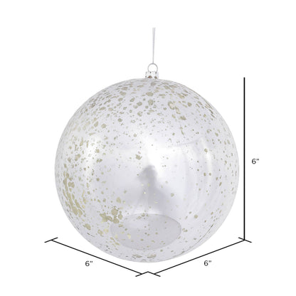 6" Silver Shiny Mercury Ball Ornament