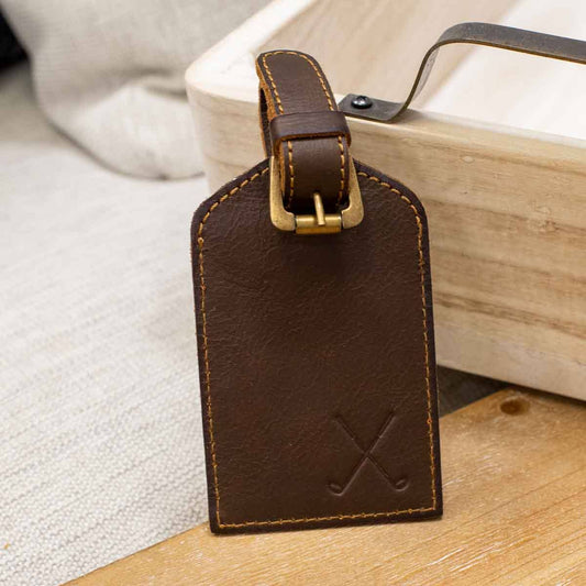 Golf Leather Luggage Tag