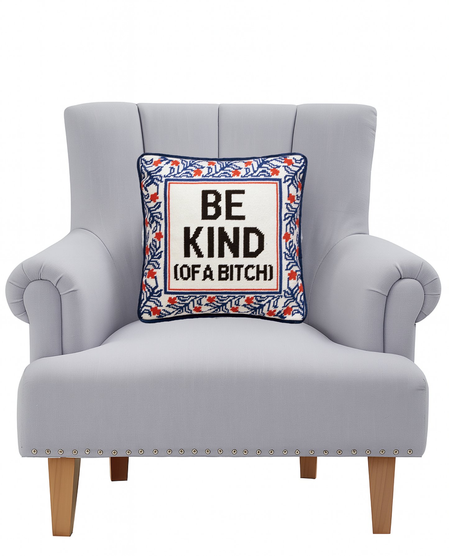 Be Kind (Of A Bitch) Embroidered Pillow