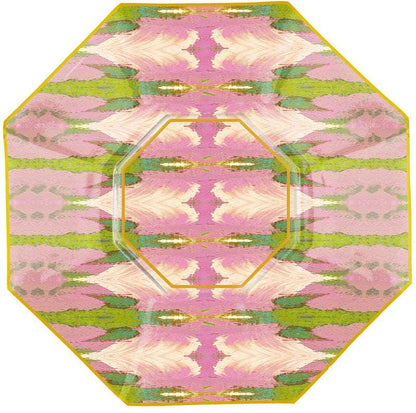 Cabana Pink Decoupage Glass Plate