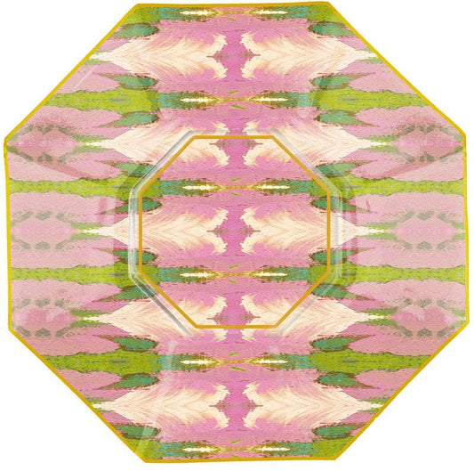 Cabana Pink Decoupage Glass Plate