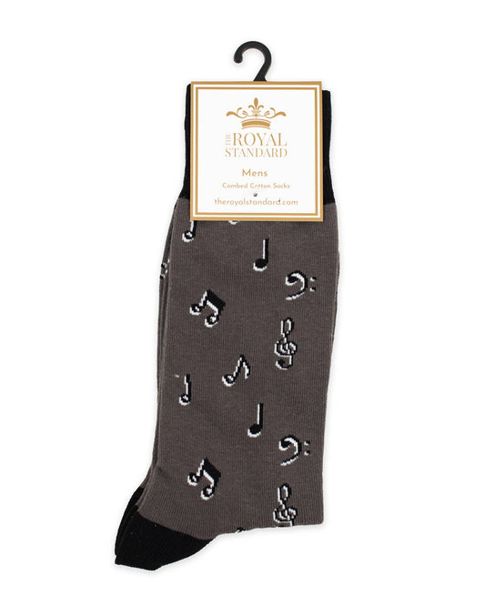 Men's Musical Socks   Gray/Black   One Size