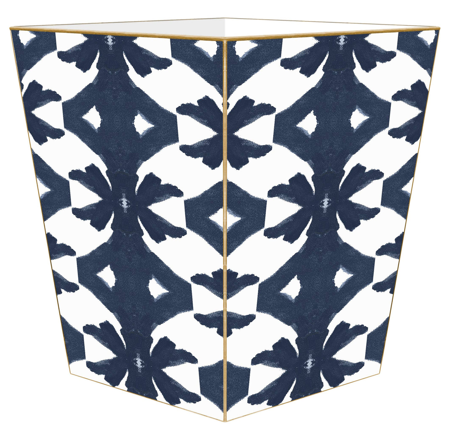 Laura Park Navy Palm Handmade Wastepaper Basket