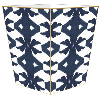 Laura Park Navy Palm Handmade Wastepaper Basket