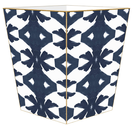 Laura Park Navy Palm Handmade Wastepaper Basket