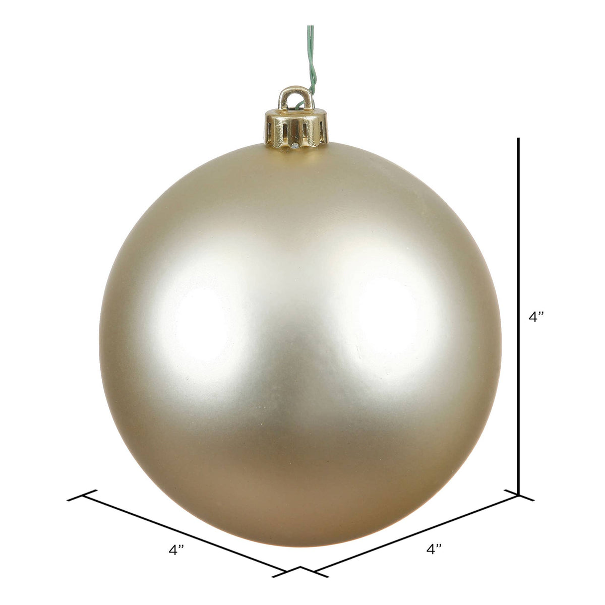 4" Champagne Matte Ball Ornament