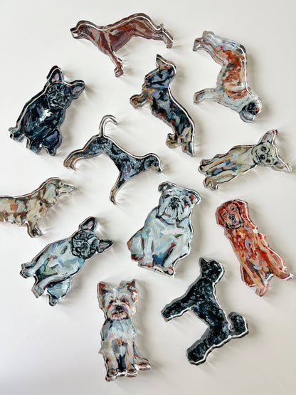 "Dachshund Long-haired" acrylic shelfie