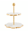 Gold Edge Scallop Tiered Server