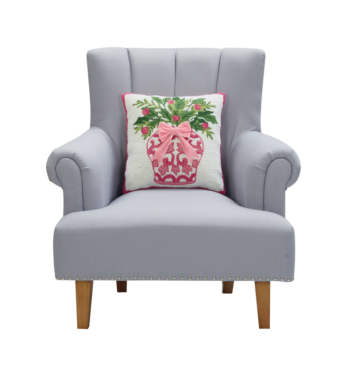 Chinoiserie Vase Ribbon Hook Pillow