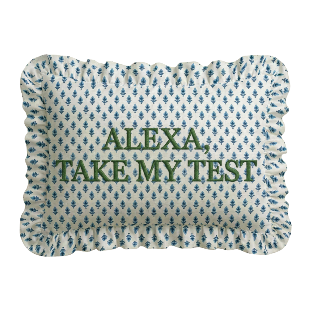 "Alexa" Ruffled Embroidered Pillow