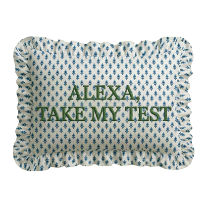 "Alexa" Ruffled Embroidered Pillow