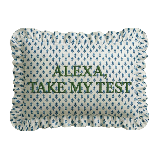 "Alexa" Ruffled Embroidered Pillow