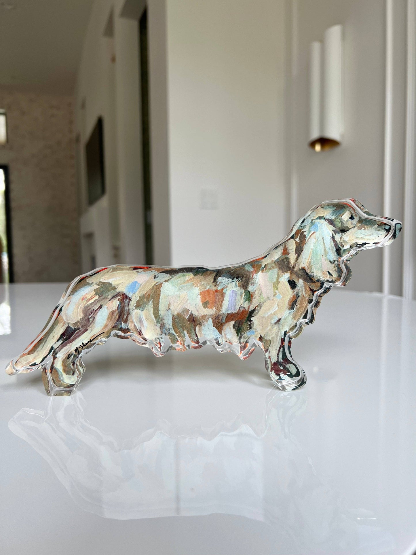 "Dachshund Long-haired" acrylic shelfie