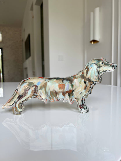 "Dachshund Long-haired" acrylic shelfie
