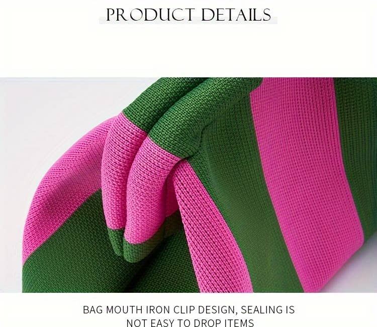 Stripe Design Clutch Bag
