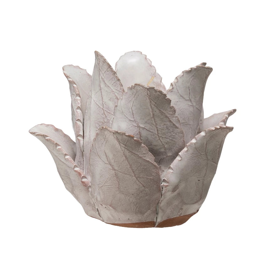 Terracotta Flower Tealight Holder