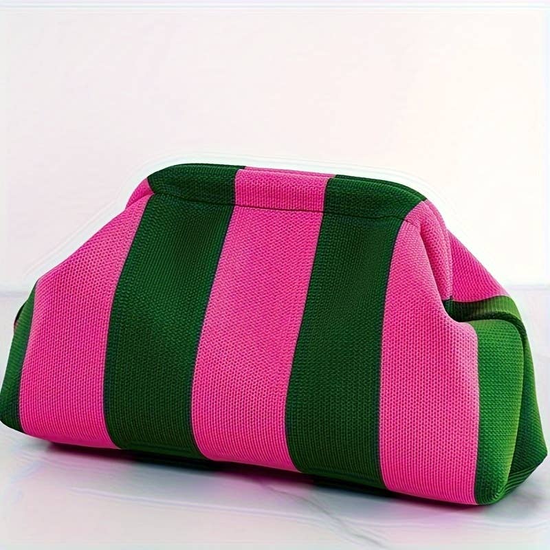 Stripe Design Clutch Bag