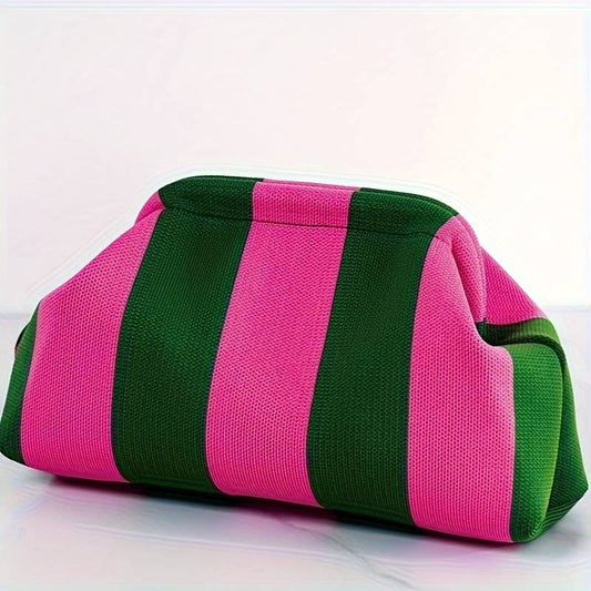 Stripe Design Clutch Bag